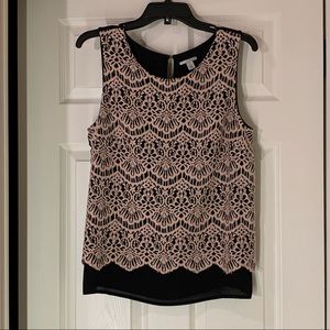 Tan Textured black/cream Top by Halogen